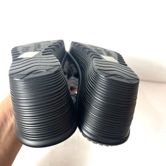 Bernie Mev Gray Woven Fabric Wedge Slip On Peep Toe Sandals Womens EU 41 US 10.5 - Picture 7 of 10